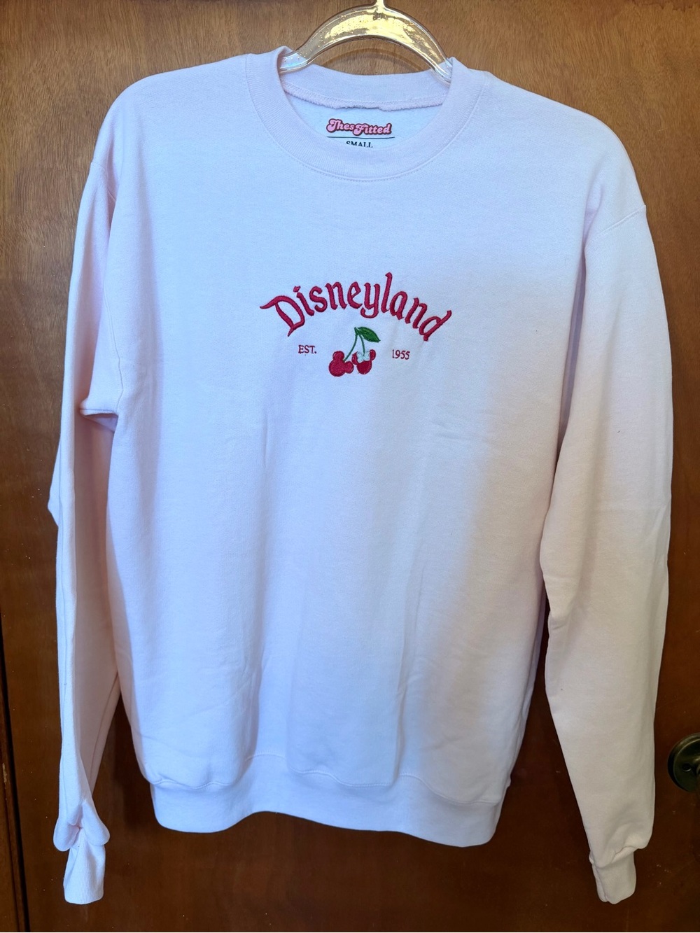 Disneyland Light Pink Cherry Crewneck Sweatshirt